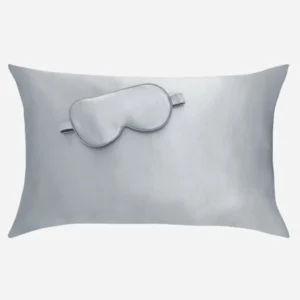 Pack Masque Et Taie D'oreiller En Soie Gris